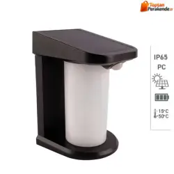 ACK AG60-04851 Solar Led Duvar Apliği Dimli Siyah 3000K Günışığı IP65